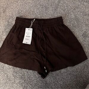 Zara High Waist Brown Shorts